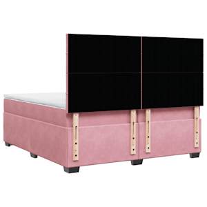 Box spring postel s matrací růžová 200x200 cm samet - obrázek 10