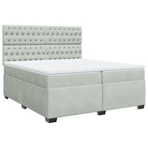 Box spring postel s matrací světle šedá 200x200 cm samet - obrázek 2