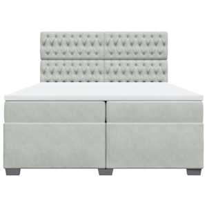 Box spring postel s matrací světle šedá 200x200 cm samet - obrázek 4