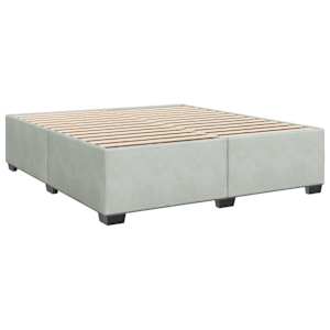 Box spring postel s matrací světle šedá 200x200 cm samet - obrázek 5