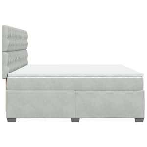 Box spring postel s matrací světle šedá 200x200 cm samet - obrázek 9