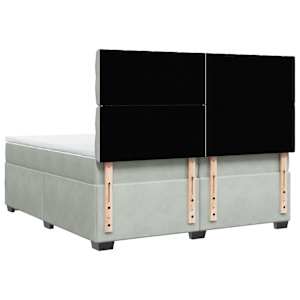 Box spring postel s matrací světle šedá 200x200 cm samet - obrázek 10