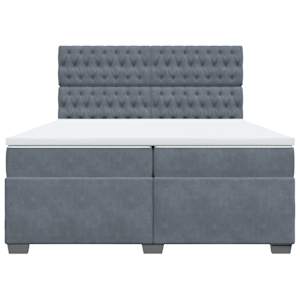Box spring postel s matrací tmavě šedá 200x200 cm samet - obrázek 4