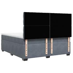 Box spring postel s matrací tmavě šedá 200x200 cm samet - obrázek 10
