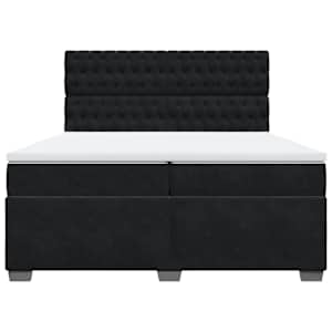 Box spring postel s matrací černá 200x200 cm samet - obrázek 4