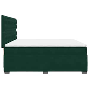 Box spring postel s matrací tmavě zelená 200x200 cm samet - obrázek 9