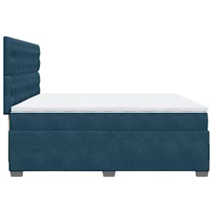 Box spring postel s matrací modrá 200 x 200 cm samet - obrázek 9