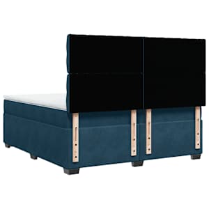 Box spring postel s matrací modrá 200 x 200 cm samet - obrázek 10