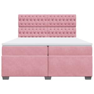 Box spring postel s matrací růžová 200x200 cm samet - obrázek 4