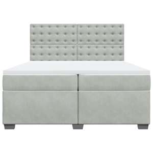 Box spring postel s matrací světle šedá 200x200 cm samet - obrázek 4