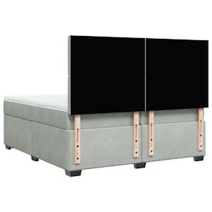Box spring postel s matrací světle šedá 200x200 cm samet - obrázek 10