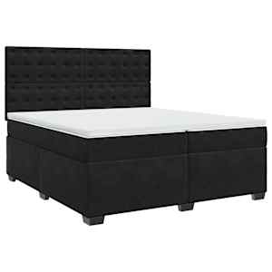Box spring postel s matrací černá 200x200 cm samet - obrázek 2