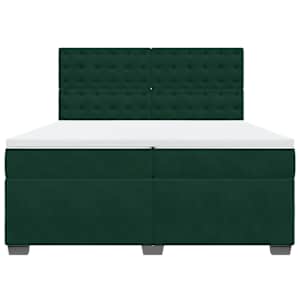 Box spring postel s matrací tmavě zelená 200x200 cm samet - obrázek 4