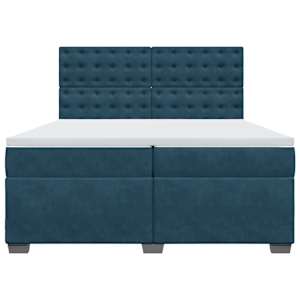 Box spring postel s matrací modrá 200 x 200 cm samet - obrázek 4