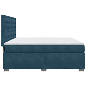 Box spring postel s matrací modrá 200 x 200 cm samet - obrázek 9