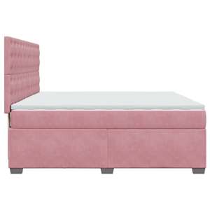 Box spring postel s matrací růžová 200x200 cm samet - obrázek 9