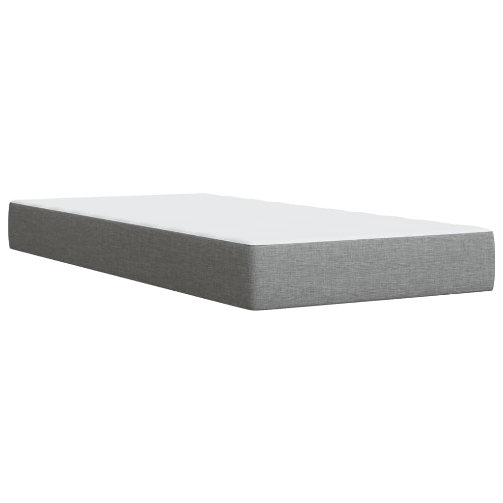 Sommier à lattes officiel de lit avec matelas gris clair 80x200 cm tissu lit vidaXL