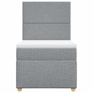Box spring postel s matrací světle šedá 80 x 200 cm textil - obrázek 4