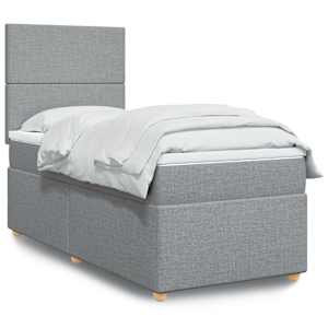 Box spring postel s matrací světle šedá 80 x 200 cm textil - obrázek 1