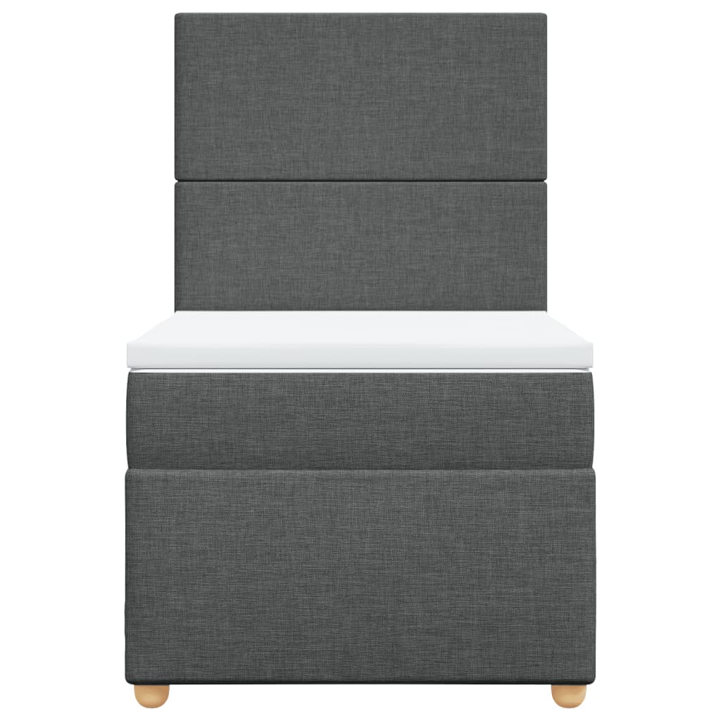 vidaXL Boxspring met matras stof donkergrijs 80x200 cm grijs, foto 4