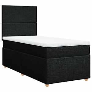 Box spring postel s matrací černá 80 x 200 cm textil - obrázek 2