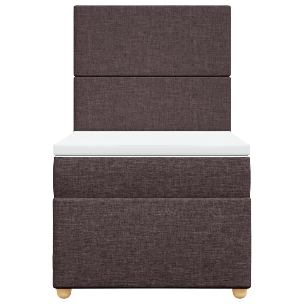 vidaXL Boxspring met matras stof donkerbruin 80x200 cm bruin, foto 4