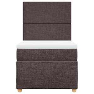 Box spring postel s matrací tmavě hnědá 80x200 cm textil - obrázek 4