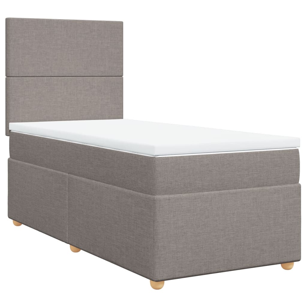vidaXL Boxspring met matras stof taupe 80x200 cm, foto 3