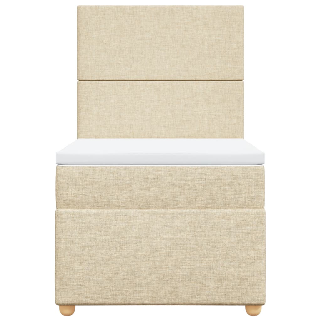 vidaXL Boxspring met matras stof crèmekleurig 80x200 cm, foto 4