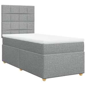 Box spring postel s matrací světle šedá 80 x 200 cm textil - obrázek 2