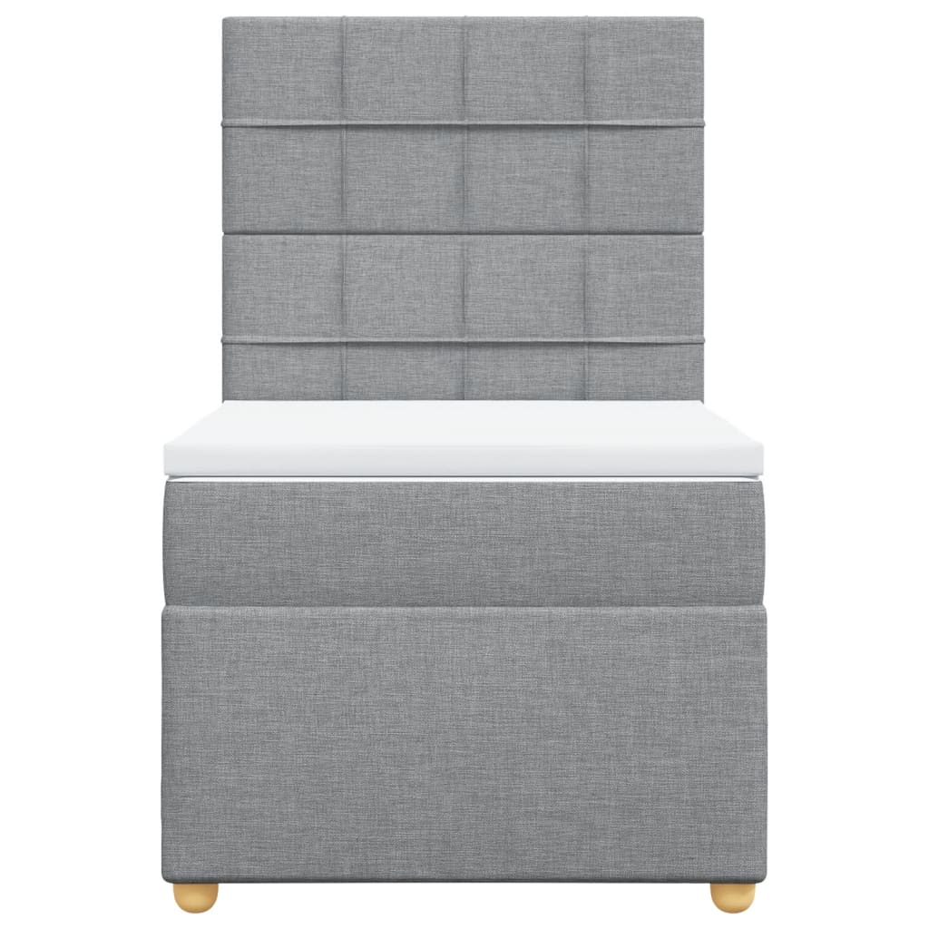 vidaXL Boxspring met matras stof lichtgrijs 80x200 cm grijs, foto 4