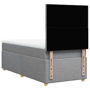 Box spring postel s matrací světle šedá 80 x 200 cm textil - obrázek 6