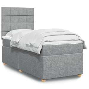 Box spring postel s matrací světle šedá 80 x 200 cm textil - obrázek 1