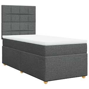 Box spring postel s matrací tmavě šedá 80 x 200 cm textil - obrázek 2