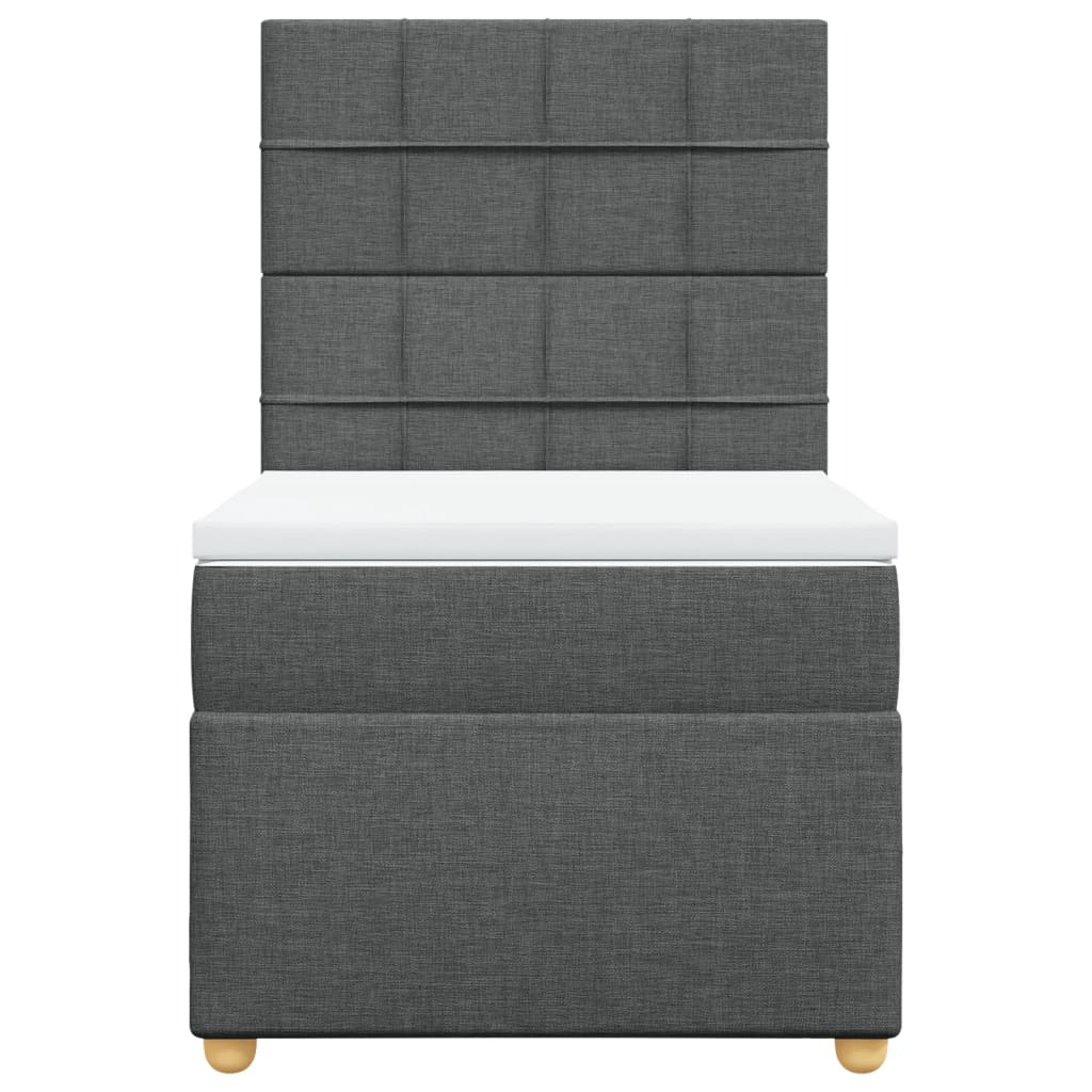 vidaXL Boxspring met matras stof donkergrijs 80x200 cm grijs, foto 4