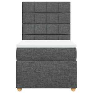 Box spring postel s matrací tmavě šedá 80 x 200 cm textil - obrázek 4