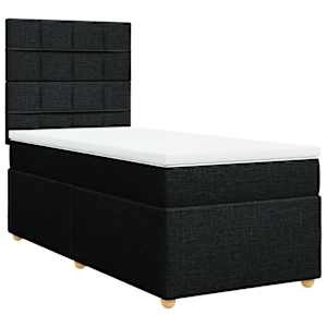 Box spring postel s matrací černá 80 x 200 cm textil - obrázek 2