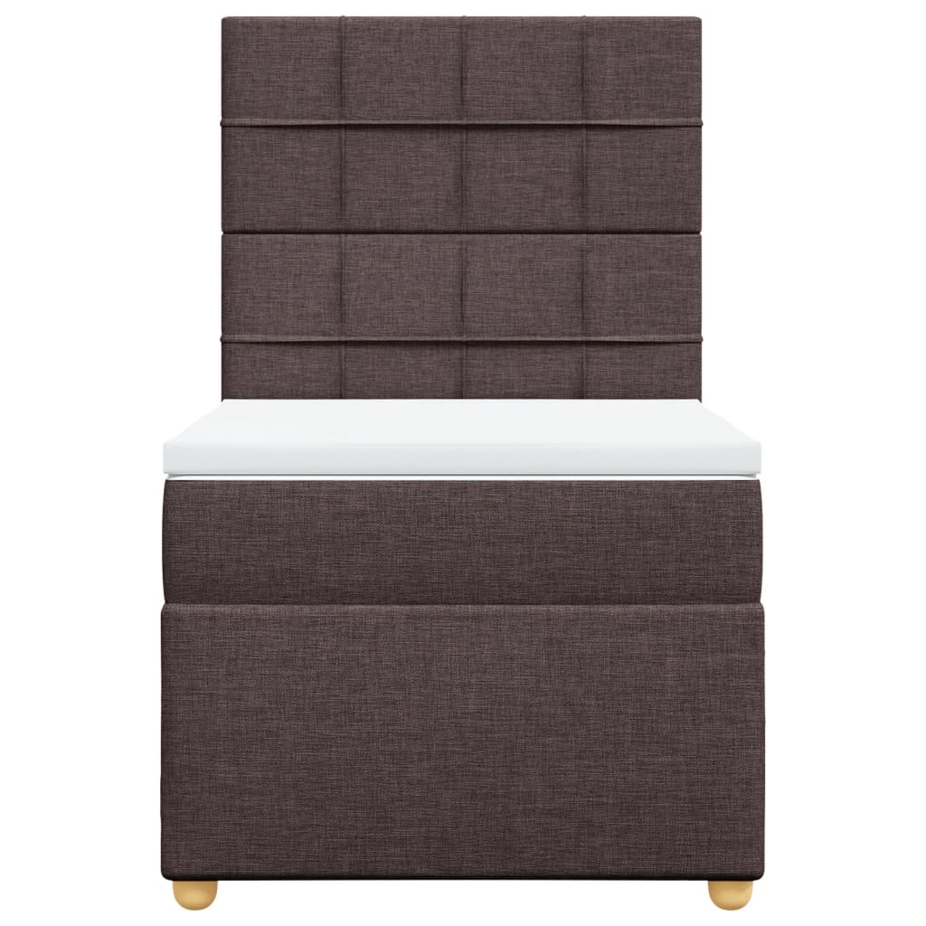 vidaXL Boxspring met matras stof donkerbruin 80x200 cm bruin, foto 4