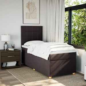 Box spring postel s matrací tmavě hnědá 80x200 cm textil - obrázek 3