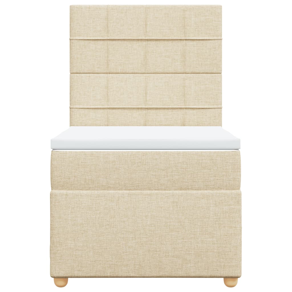 vidaXL Boxspring met matras stof crèmekleurig 80x200 cm, foto 4