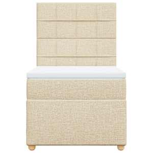 Box spring postel s matrací krémová 80 x 200 cm textil - obrázek 4