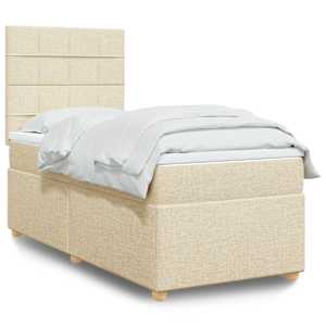 Box spring postel s matrací krémová 80 x 200 cm textil - obrázek 1