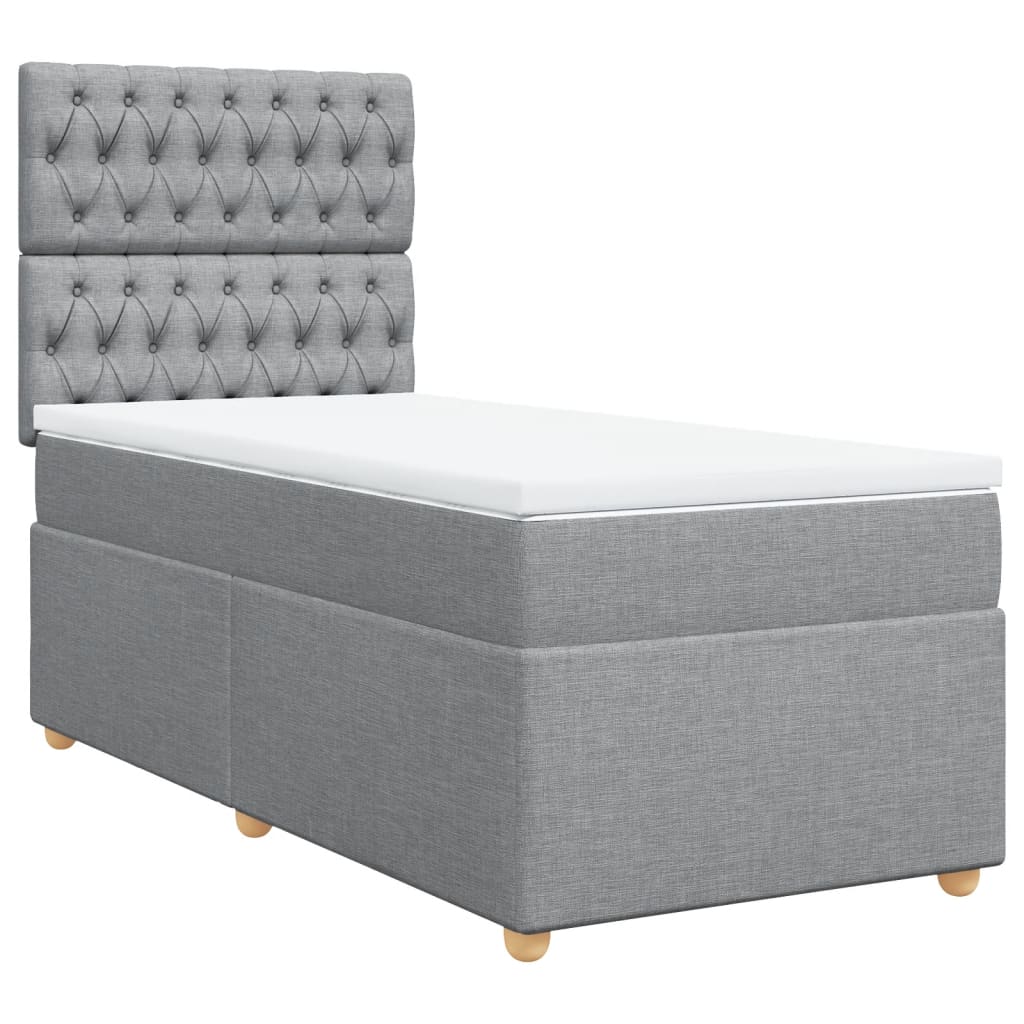 Thumbnail - vidaXL Boxspringbett mit Matratze Hellgrau 80x200 cm Stoff