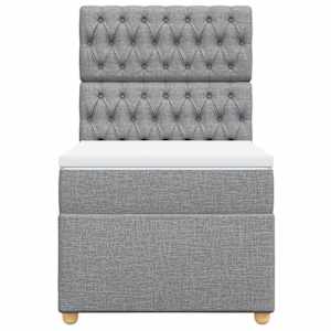 Box spring postel s matrací světle šedá 80 x 200 cm textil - obrázek 4