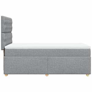 Box spring postel s matrací světle šedá 80 x 200 cm textil - obrázek 5