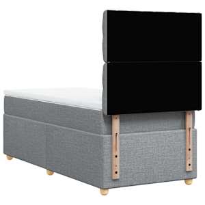 Box spring postel s matrací světle šedá 80 x 200 cm textil - obrázek 6