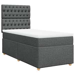 Box spring postel s matrací tmavě šedá 80 x 200 cm textil - obrázek 2