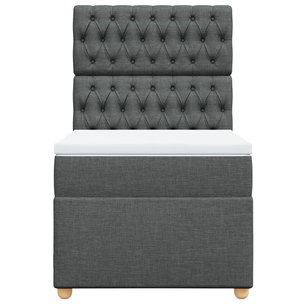 vidaXL Boxspring met matras stof donkergrijs 80x200 cm grijs, foto 4