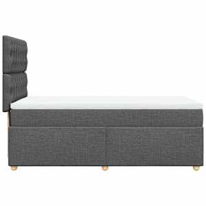 Box spring postel s matrací tmavě šedá 80 x 200 cm textil - obrázek 5