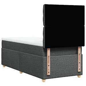 Box spring postel s matrací tmavě šedá 80 x 200 cm textil - obrázek 6